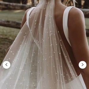 pearl embroidered veil